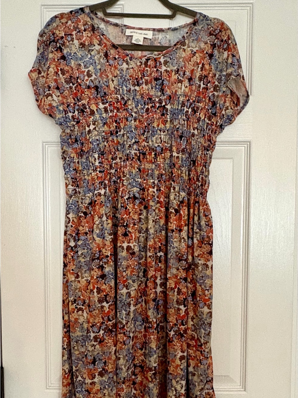 Skye's the Limit Ditsy Floral Dress in Rust, Blue & Yellow Size Large